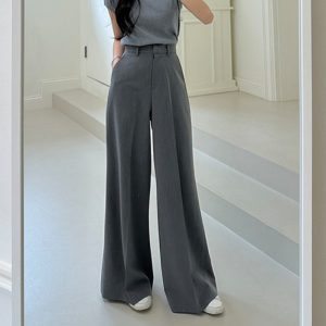 Korean Chic High Waist Wide Leg Flare Pants for Women - Style b5e459