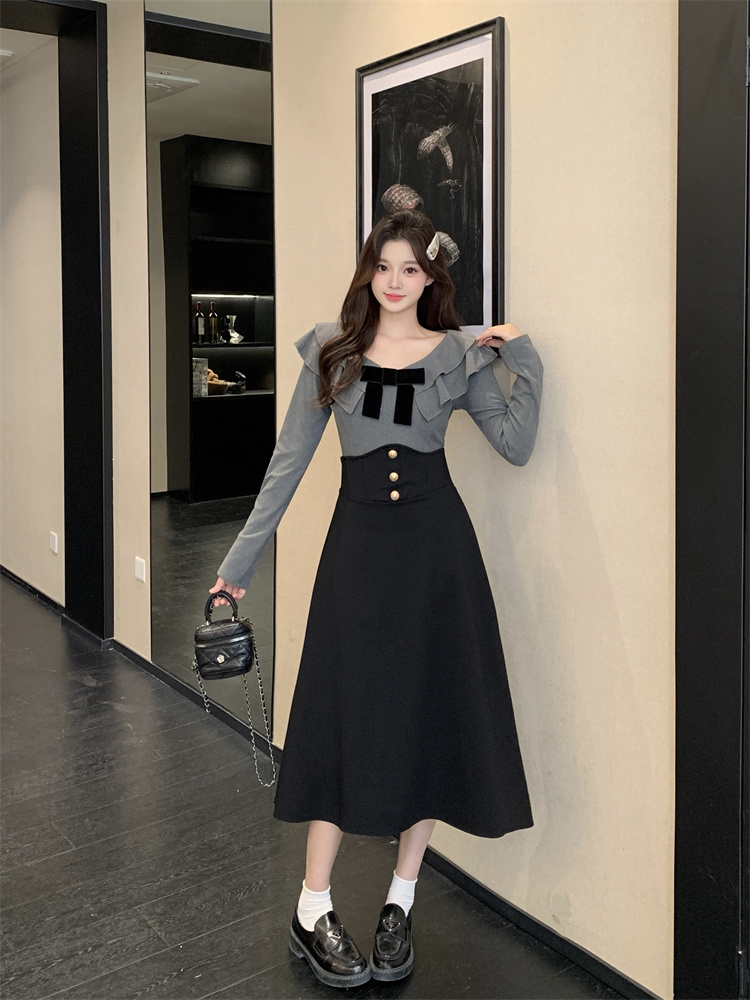 Women's Autumn Long Sleeve Two-Piece Set High Waist Slimming Knit - Image 3